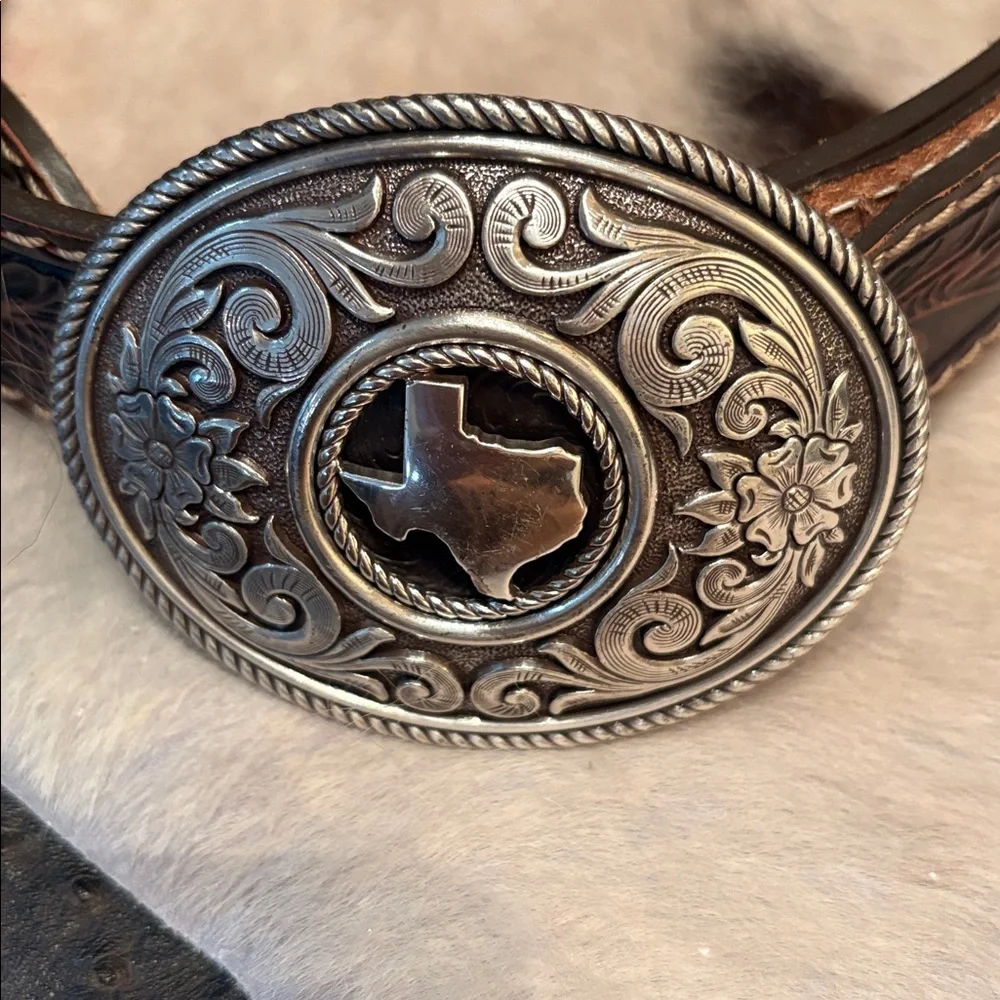 Justin Triple T Ranch Tooled Texas - Accessories Belt Men - C14015